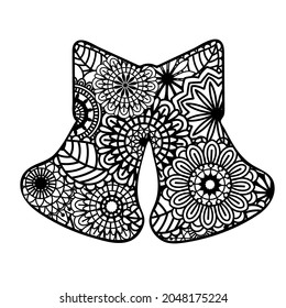 Decoración de la Navidad de Zentangle aislada en fondo blanco Ilustración vectorial