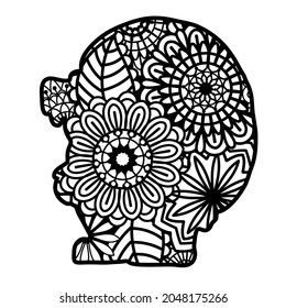 Decoración de la Navidad de Zentangle aislada en fondo blanco Ilustración vectorial