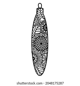 Zentangle Christmas decor isolated on white background Vector illustration