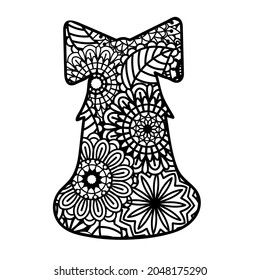Zentangle Christmas decor isolated on white background Vector illustration