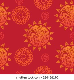 Zentangle color seamless background. Vector illustration. 
