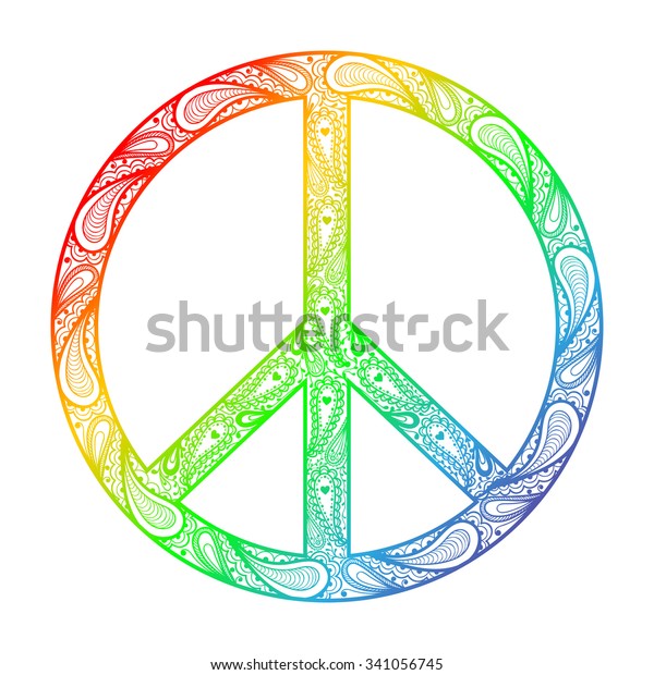 Download Zentangle Colorful Peace Sign Tattoo Design Stock Vector Royalty Free 341056745