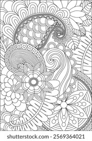 Zentangle Coloring Page For Adult Vector Art