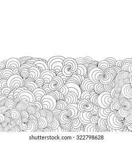 Zentangle doodle invitation card. Template wave frame design for card. Decorative element border.