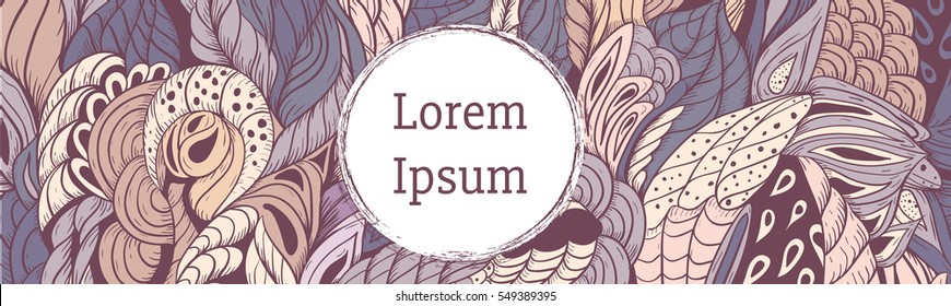 Zentangle and doodling Horizontal banners design
