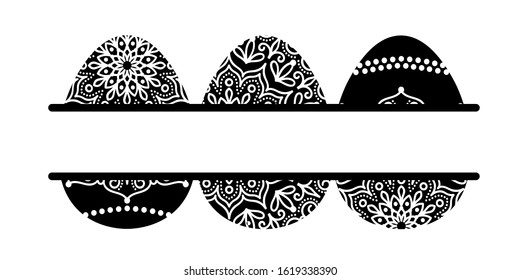 Zentangle Easter eggs Happy Easter sign 