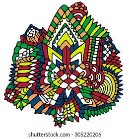 Zentangle element. Colorful ornament with zentangle shapes. Vector illustration can be used for creating backgrounds and surface textures, web design, textile cloth, cases, t-shirts and other.