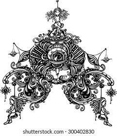 The zentangle of eye
illustration for invitations, cards, greetings with best wishes.