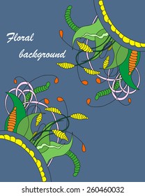 Zentangle floral element. Vector element in bright colors