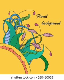 Zentangle floral element. Vector element in bright colors