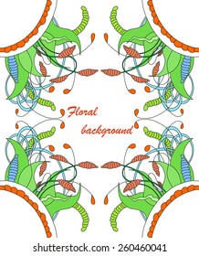 Zentangle floral element. Vector element in bright colors