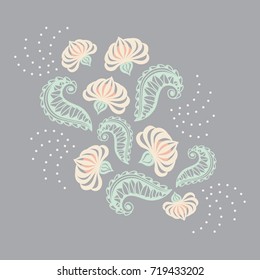 Zentangle floral illustration. Vector.