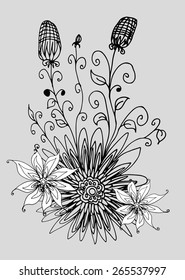 Zentangle flower vector art