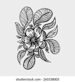Zentangle flower vector art