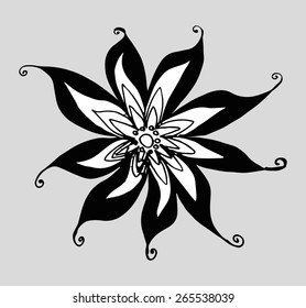 Zentangle flower vector art