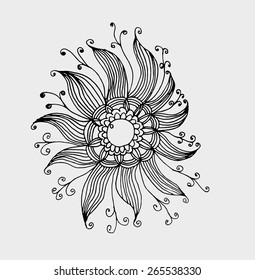 Zentangle flower vector art