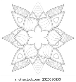 Zentangle flowers in black and white for coloring book. Hand Drawn Flowers for Adult Anti Stress of coloring page in Monochrome  Isolated in white background