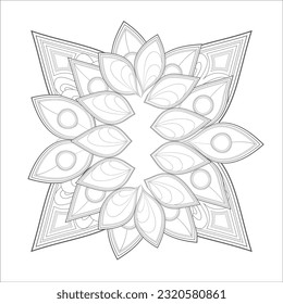 Zentangle flowers in black and white for coloring book. Hand Drawn Flowers for Adult Anti Stress of coloring page in Monochrome  Isolated in white background