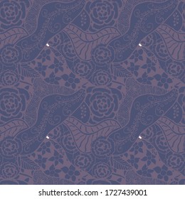 Zentangle Flowers. Seamless Pattern. Delicate