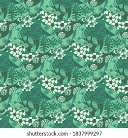 Zentangle Flowers. Seamless Pattern. Delicate