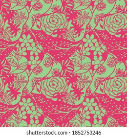 Zentangle Flowers. Seamless Pattern. Delicate