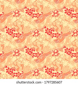 Zentangle Flowers. Seamless Pattern. Feminine