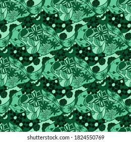 Zentangle Flowers. Seamless Pattern. Feminine