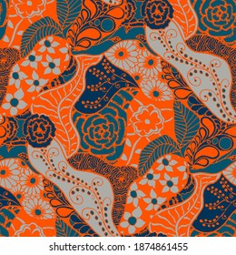Flores Zentangle. Patrón sin inconvenientes. Feminina