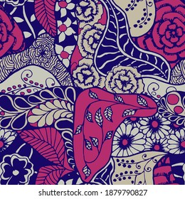 Flores Zentangle. Patrón sin inconvenientes. Suave