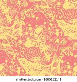 Zentangle Flowers. Seamless Pattern. Gentle