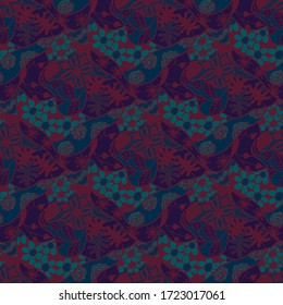 Zentangle Flowers. Seamless Pattern. Modern