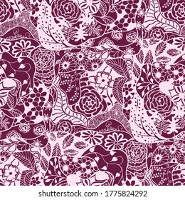 Zentangle Flowers. Seamless Pattern. Modern
