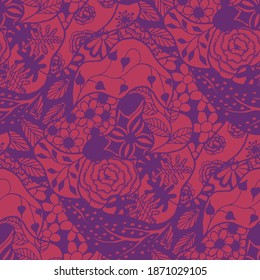 Zentangle Flowers. Seamless Pattern. Modern