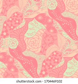 Zentangle Flowers. Seamless Pattern. New Rapport