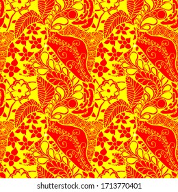 Zentangle Flowers. Seamless Pattern. New Rapport