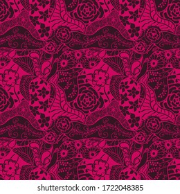 Zentangle Flowers. Seamless Pattern. New Rapport