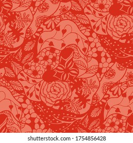 Zentangle Flowers. Seamless Pattern. New Rapport