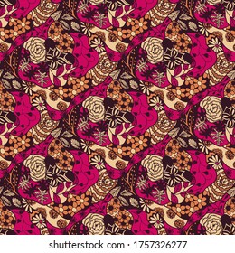Zentangle Flowers. Seamless Pattern. New Rapport