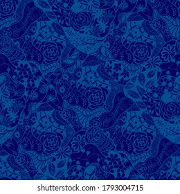 Zentangle Flowers. Seamless Pattern. New Rapport
