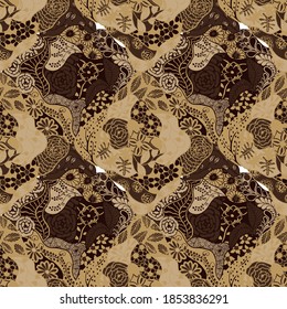 Zentangle Flowers. Seamless Pattern. New Rapport