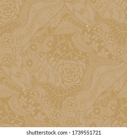 Zentangle Flowers. Seamless Pattern. Retro
