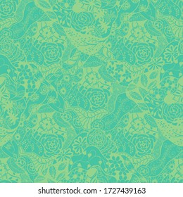Zentangle Flowers. Seamless Pattern. Trendy