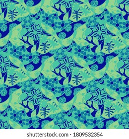 Zentangle Flowers. Seamless Pattern. Trendy