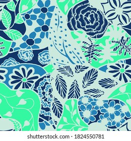 Zentangle Flowers. Seamless Pattern. Vintage