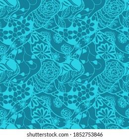 Zentangle Flowers. Seamless Pattern. Vintage