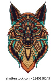 zentangle fox vector illustration