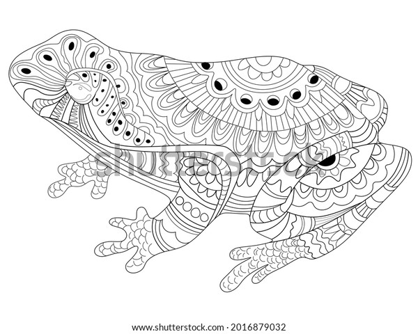 Zentangle Frog Doodle Vector Animals Ornaments Stock Vector (Royalty ...