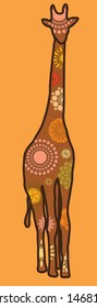 Zentangle giraffe. Ethno style drawing