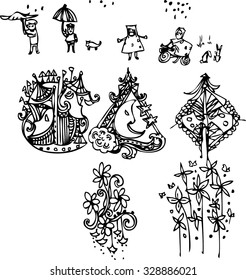 Zentangle hand draw of imagination line art design for card 