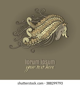Zentangle Hand Drawn Horse. Vector illustration. Sketch for tattoo, cards, invitations, fairy tales or something else for your design.